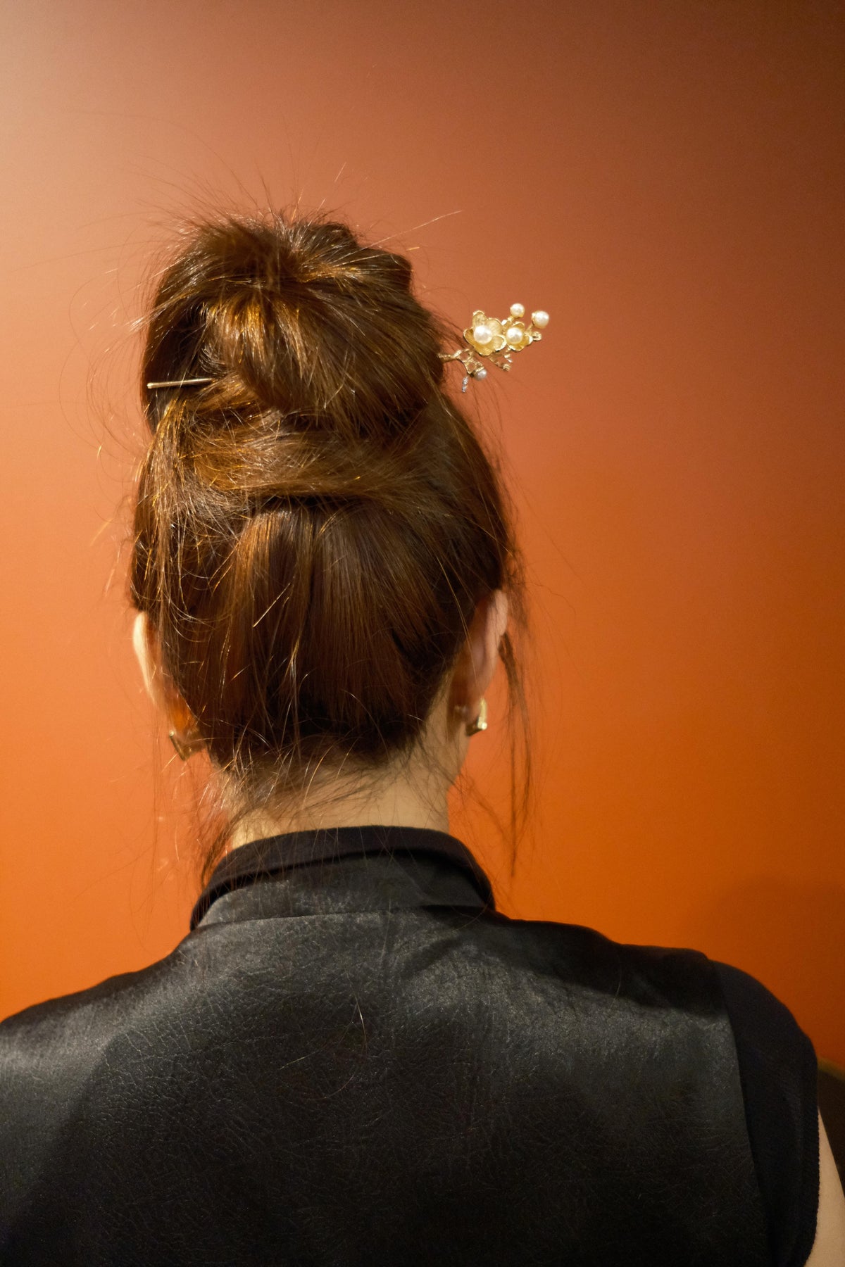 Gold Floral Pearl Hairpin