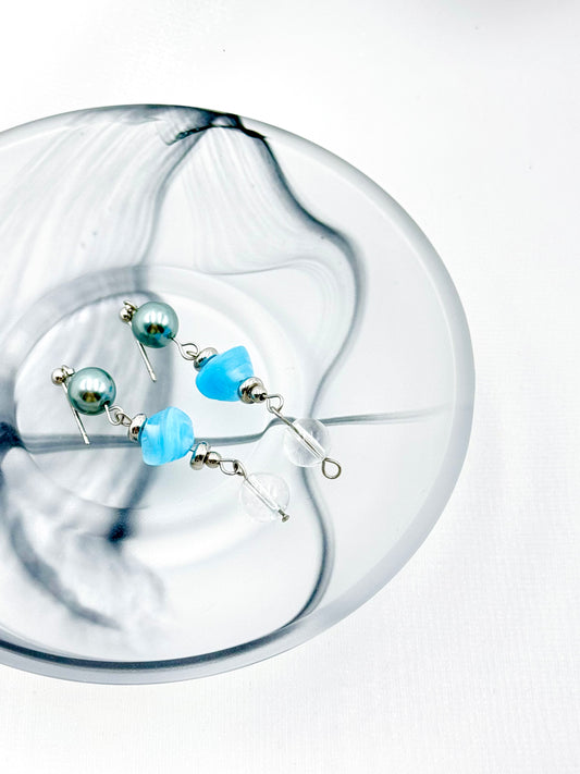 Azure Mist Drop Earrings