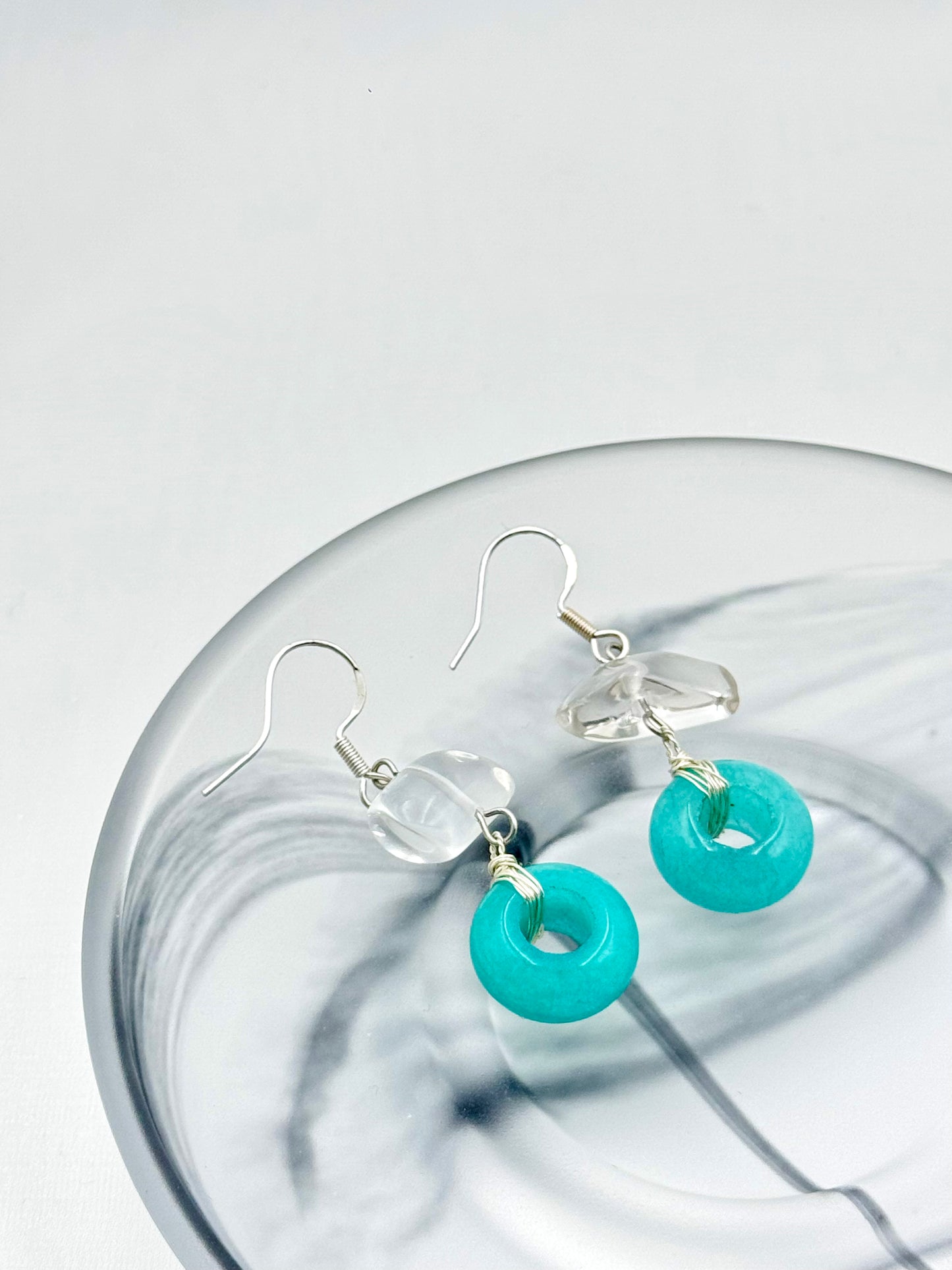 Ocean Whisper Donut Jade Earrings