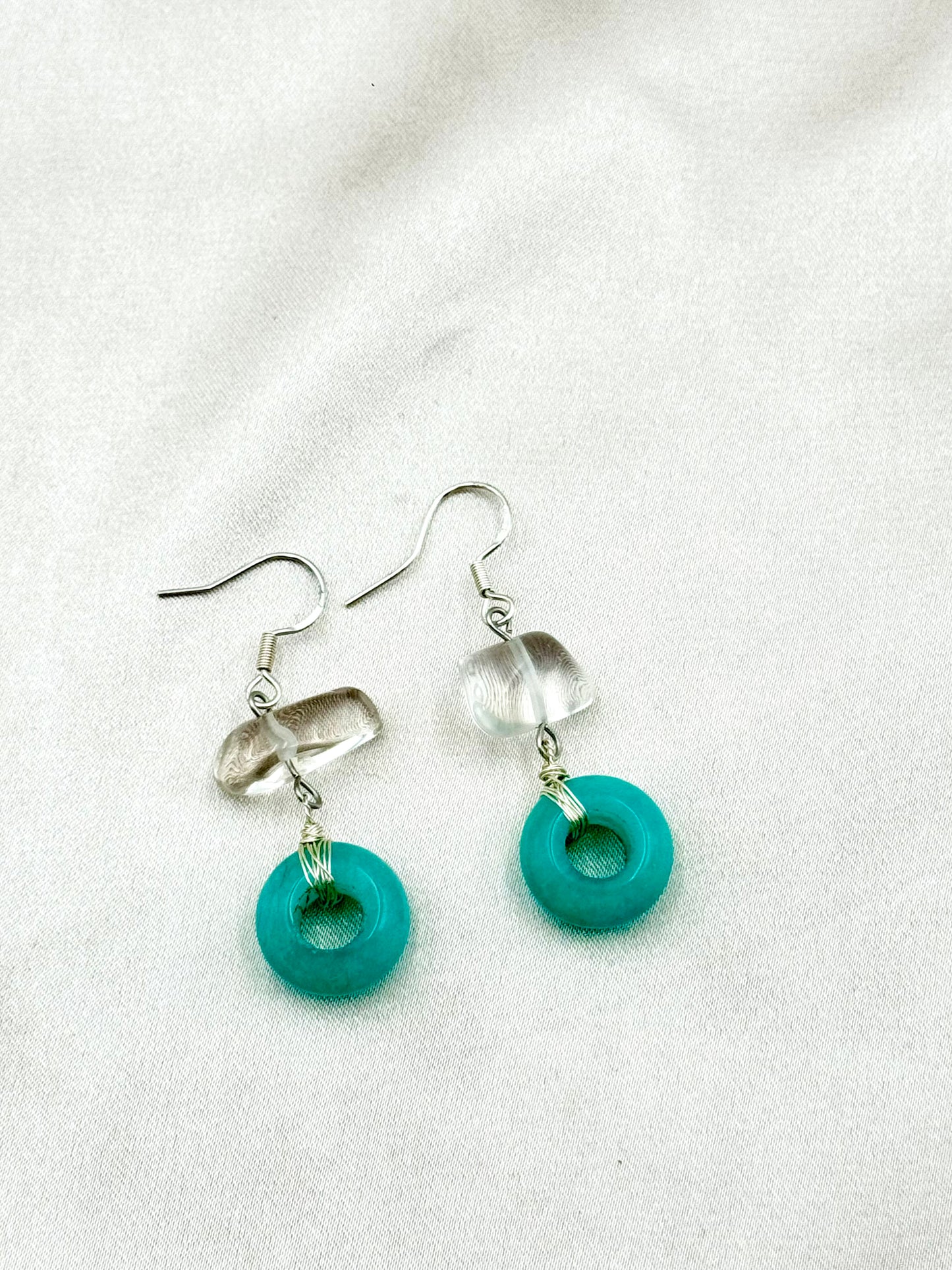 Ocean Whisper Donut Jade Earrings