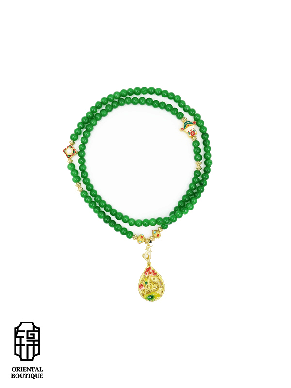 Orient Collection - Jade Dewdrop Elegance Necklace - ORIENTAL BOUTIQUE