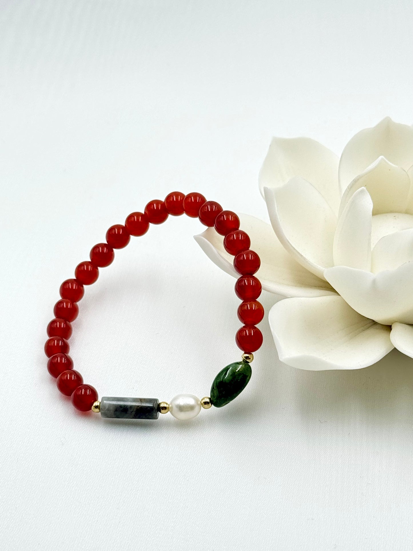 Scarlet Jade Treasure Bracelet
