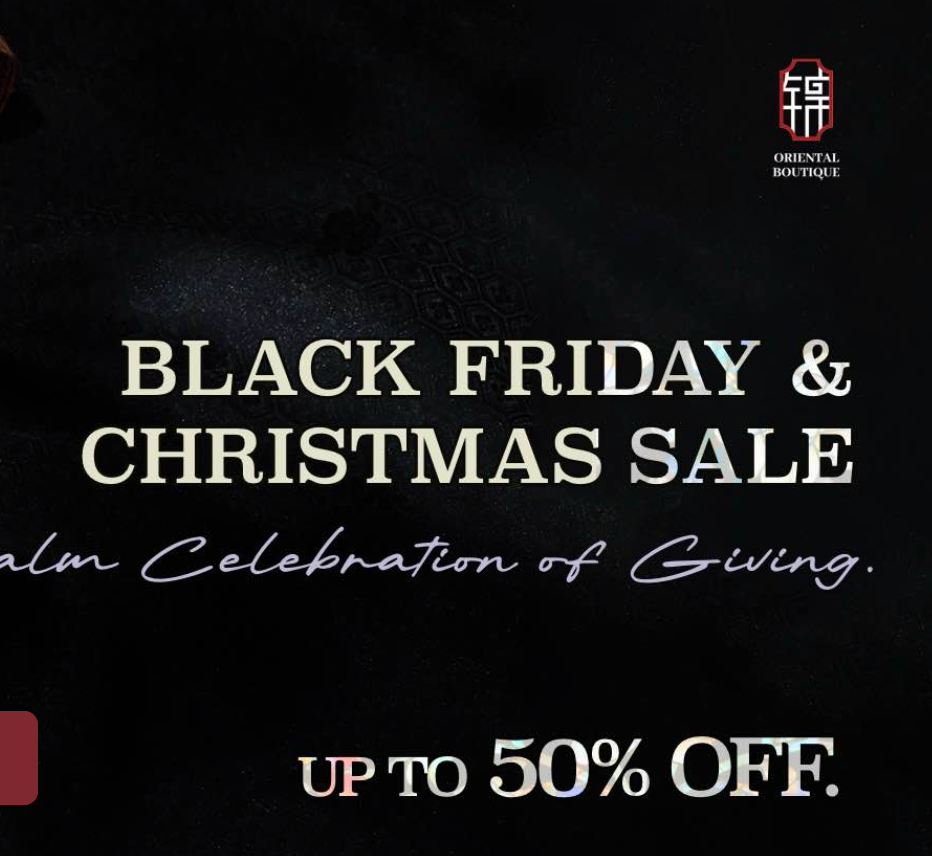 Black Friday Oriental Style Mega Sale · Silk Tops, Vests & Accessories at Ultra-Low Prices!