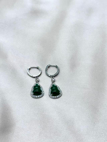 Jade Lucky Pouch Drop Earrings