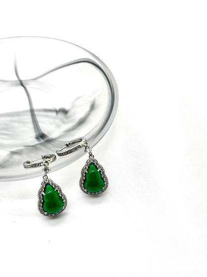 Jade Lucky Pouch Drop Earrings