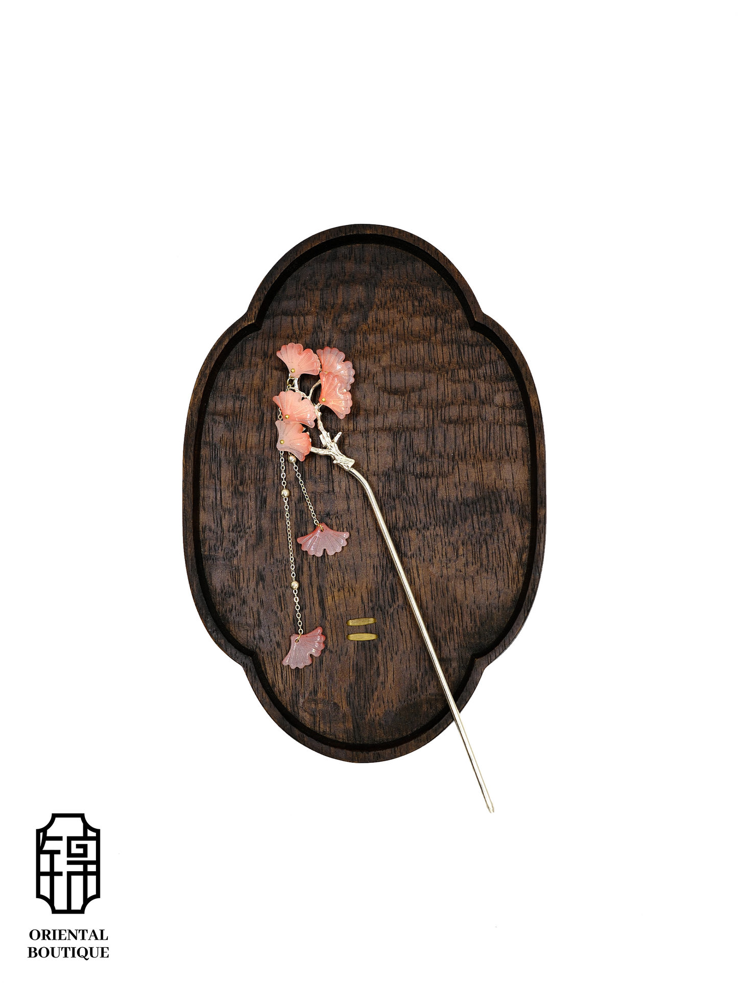 Pink Petal Ginkgo Hairpin