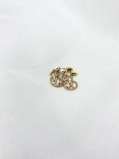 Pearl & Gold Floral Knot Earrings