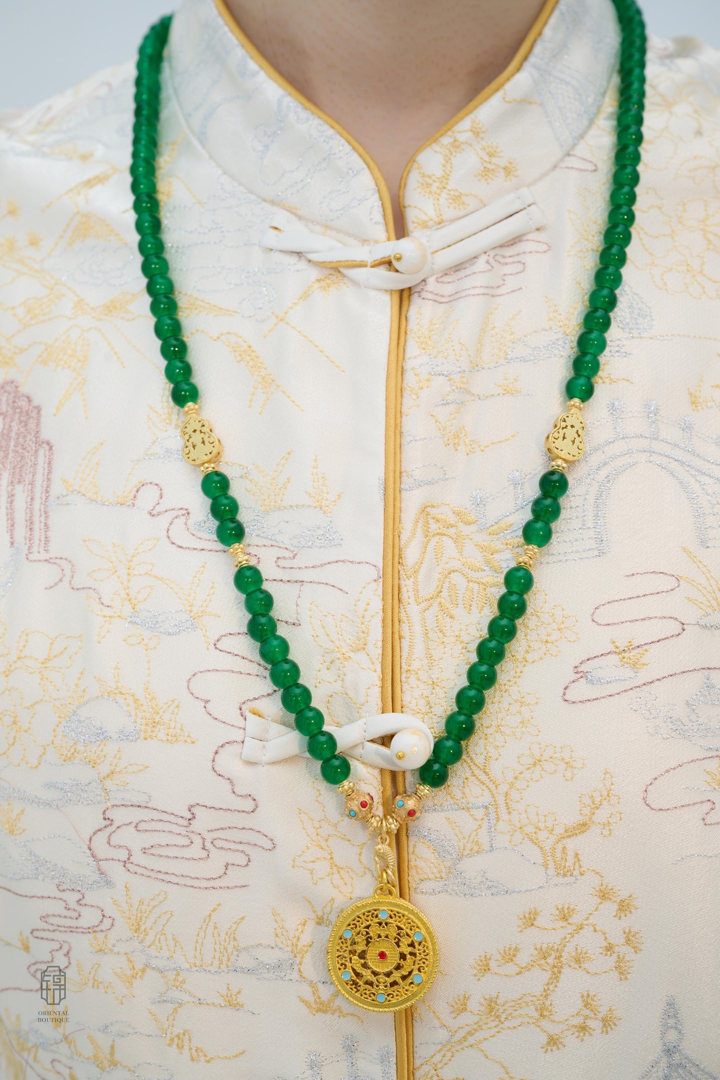 Emerald Mandala Blessing Necklace