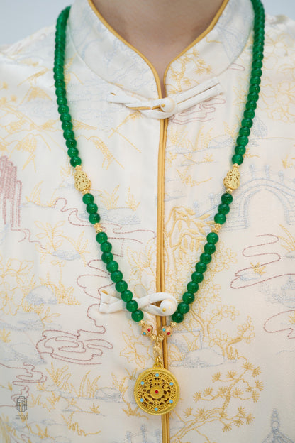 Emerald Mandala Blessing Necklace