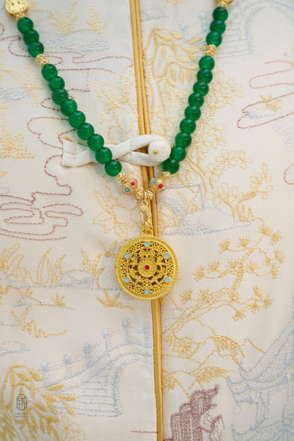 Emerald Mandala Blessing Necklace
