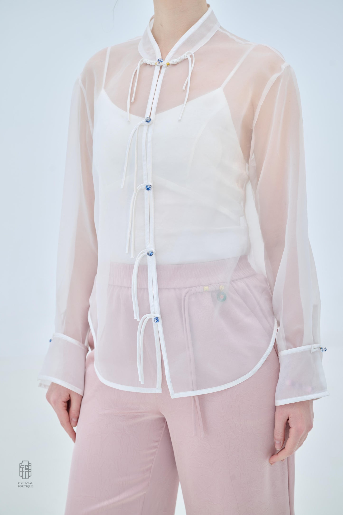 Chinese Organza Top - Jade Whisper Traditional Style