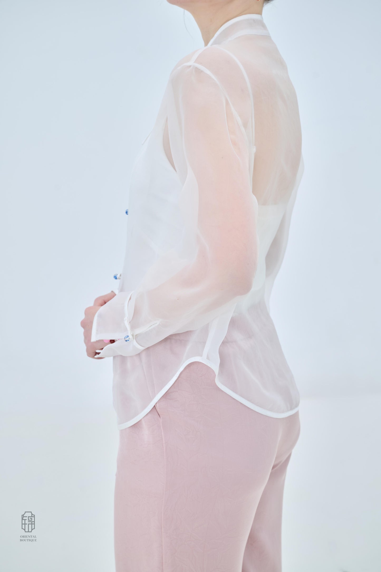 Chinese Organza Top - Jade Whisper Traditional Style