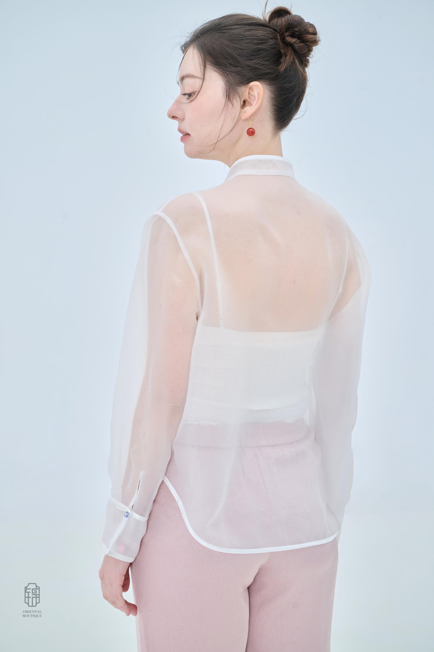 Chinese Organza Top - Jade Whisper Traditional Style
