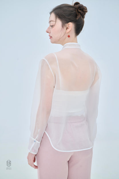 Chinese Organza Top - Jade Whisper Traditional Style