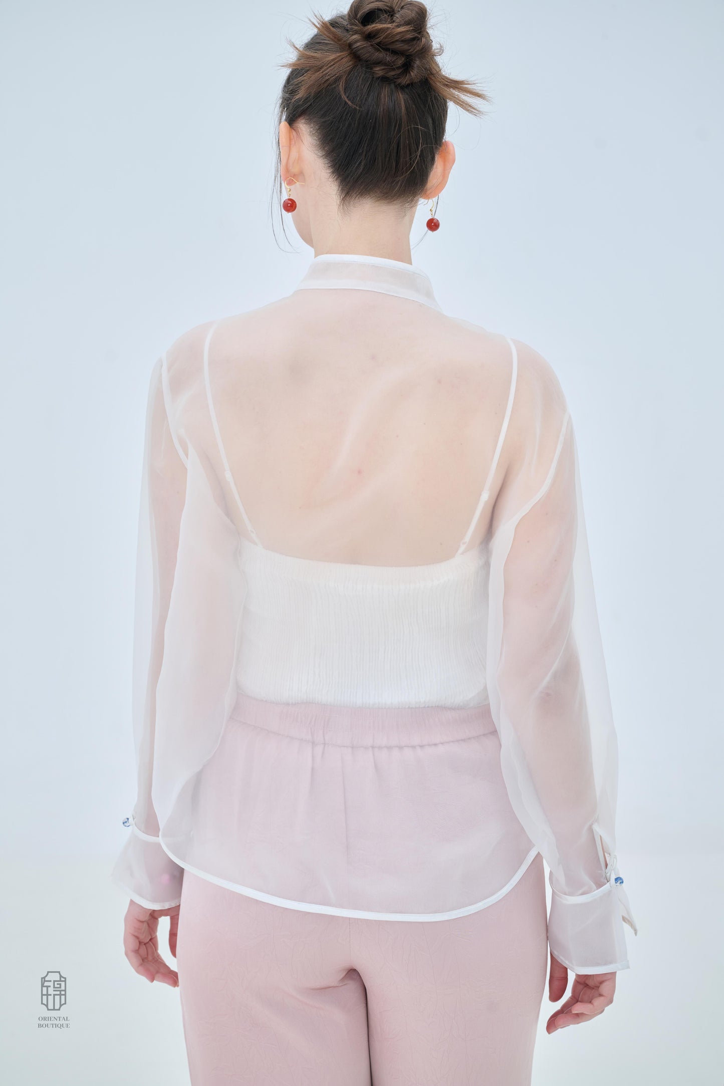 Chinese Organza Top - Jade Whisper Traditional Style