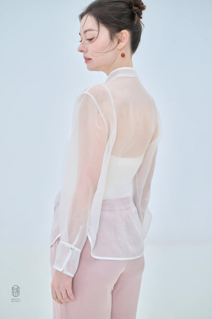 Chinese Organza Top - Jade Whisper Traditional Style