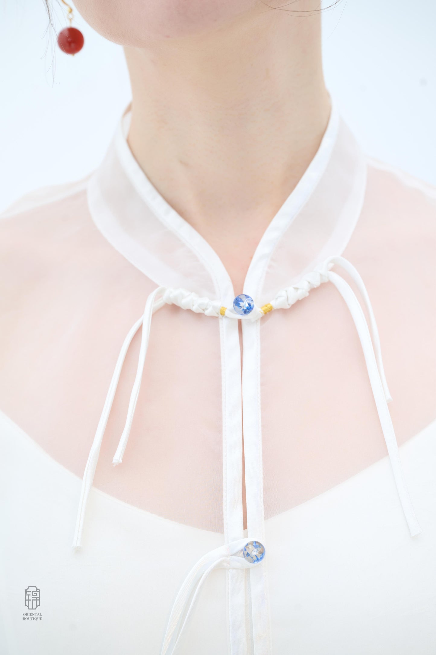 Chinese Organza Top - Jade Whisper Traditional Style