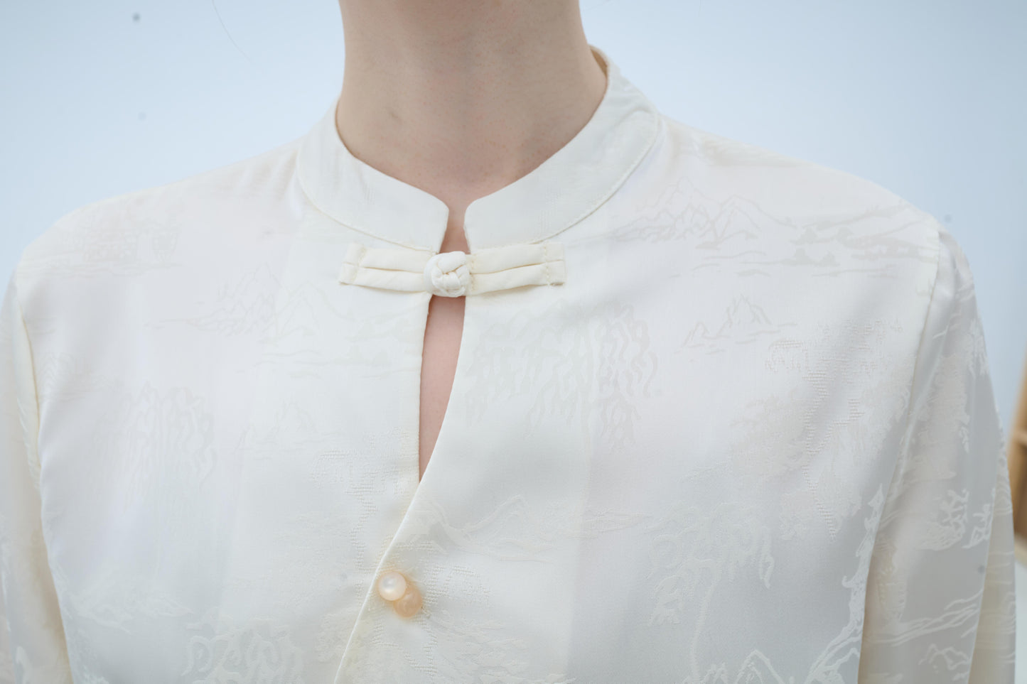 Chinese Silk Top - Serene Landscape Contemporary Style