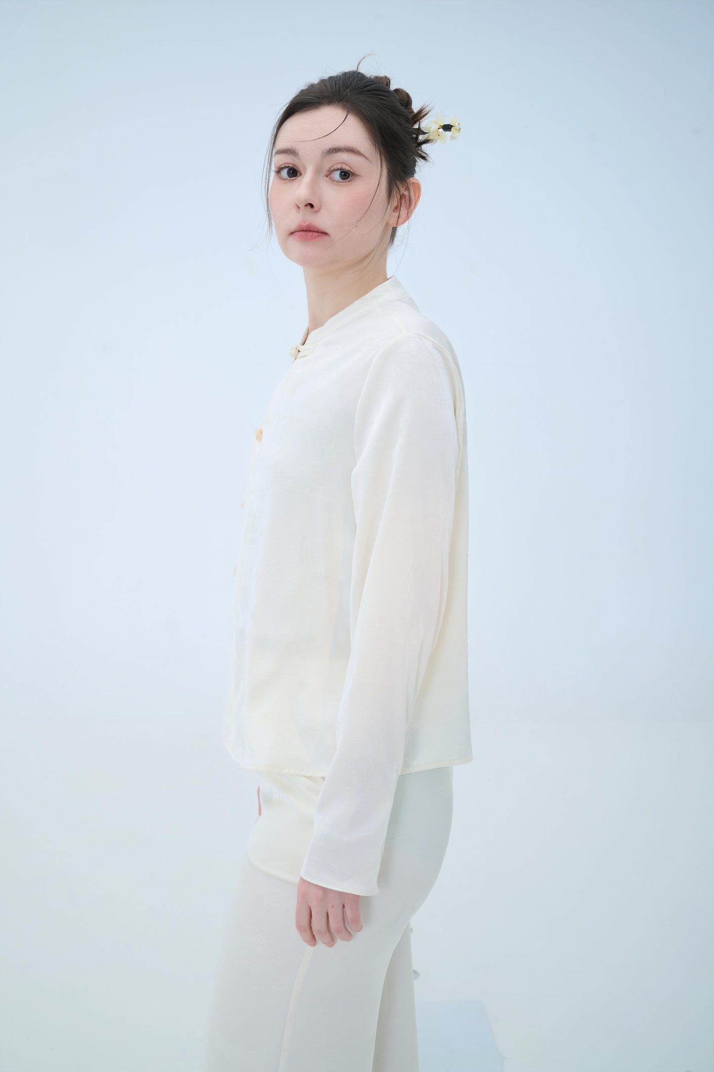 Chinese Silk Top - Serene Landscape Contemporary Style