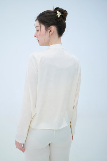 Chinese Silk Top - Serene Landscape Contemporary Style