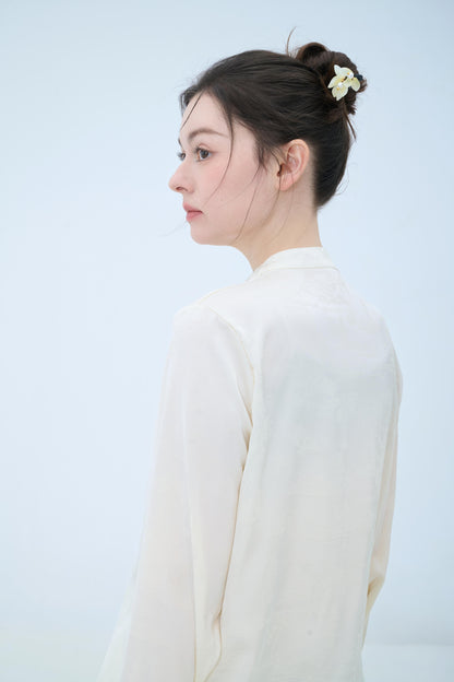 Chinese Silk Top - Serene Landscape Contemporary Style