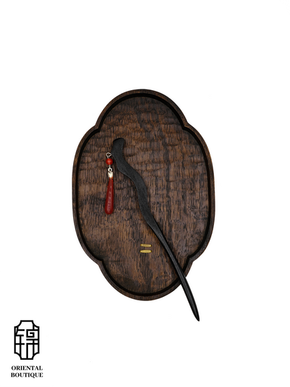 Red Tassel Wooden Hairpin