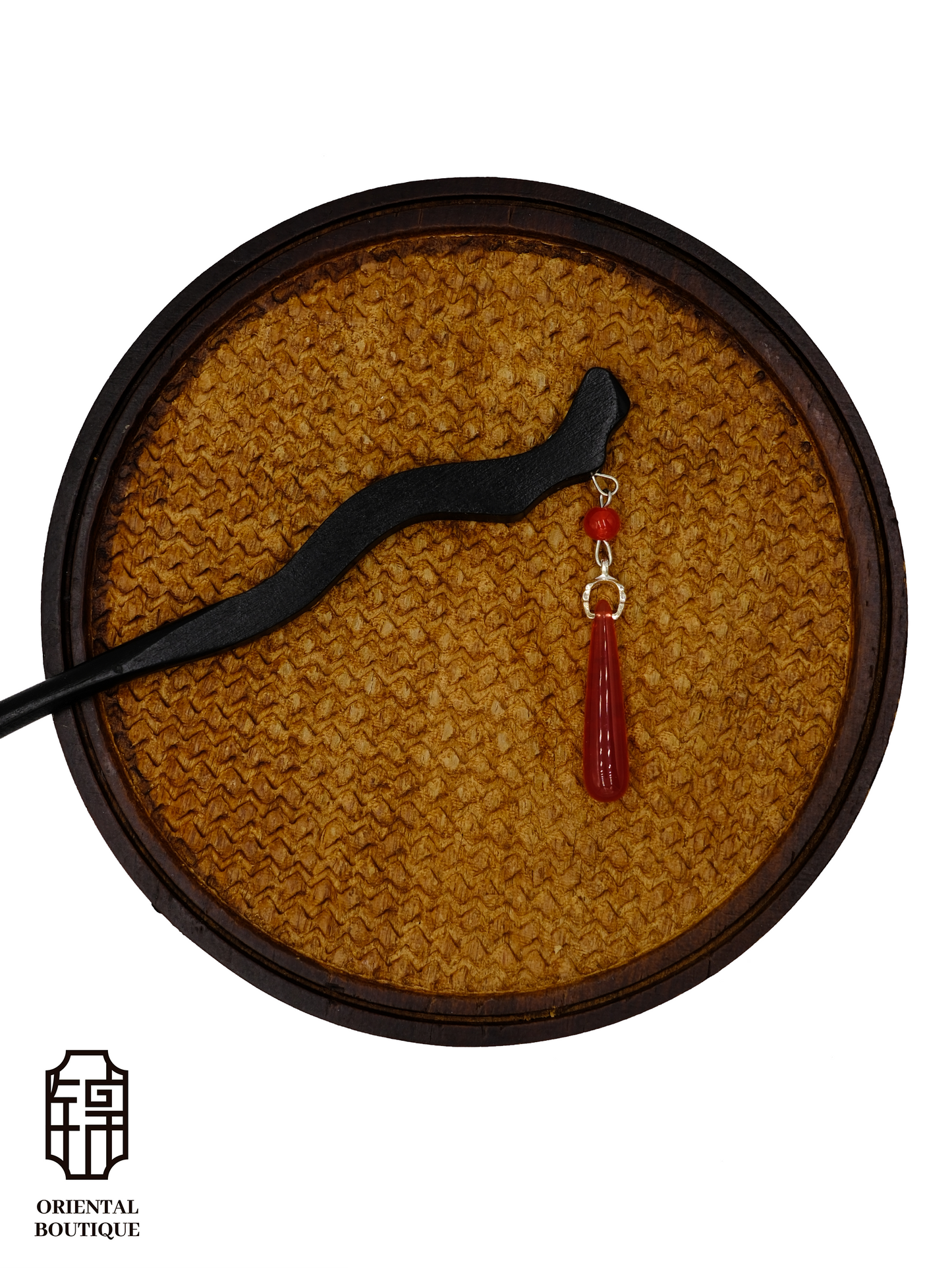 Red Tassel Wooden Hairpin