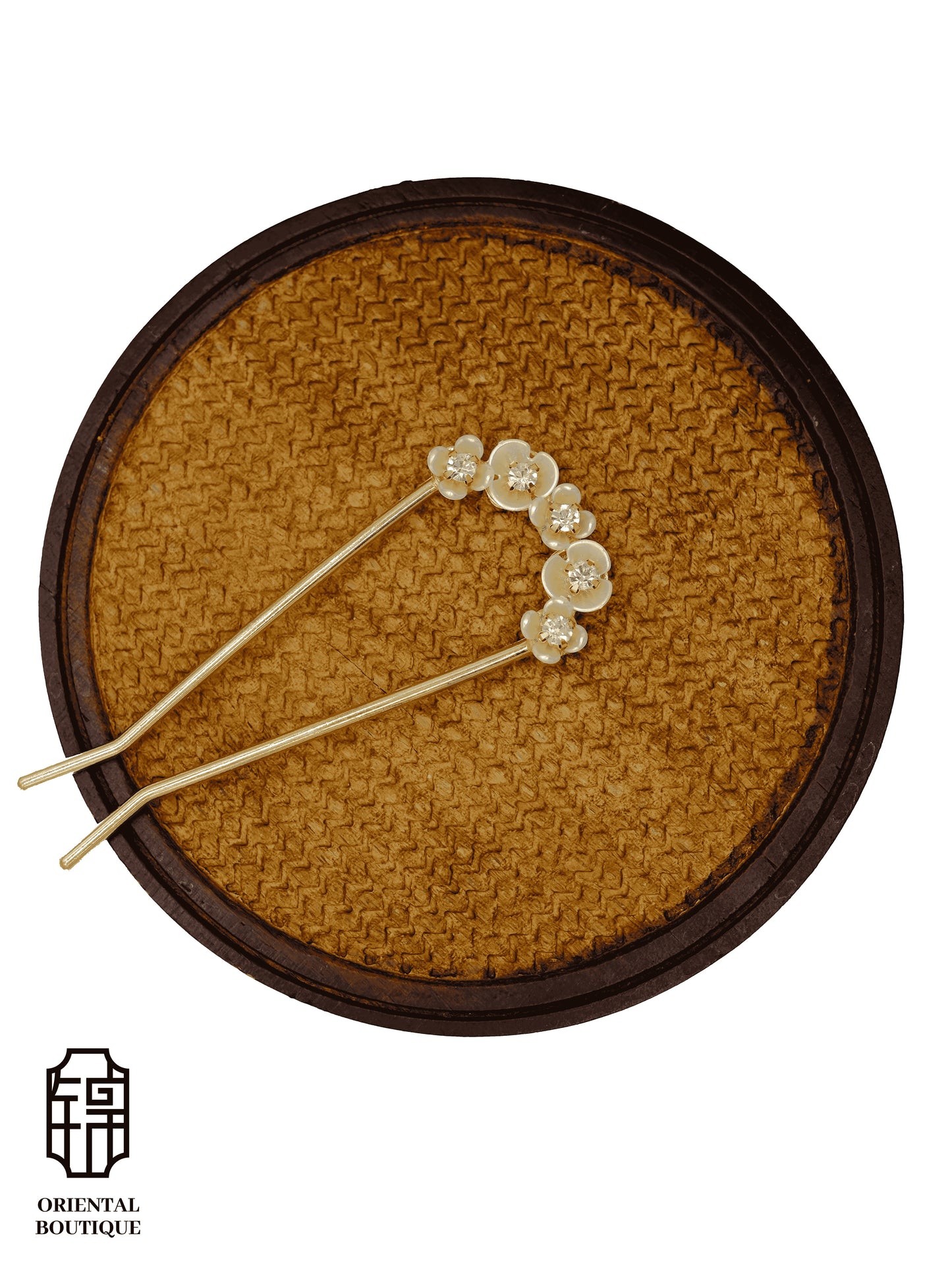 White Blossom Crystal Hairpin