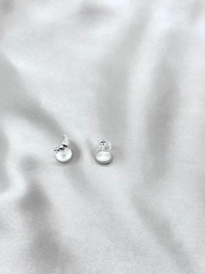 Clip Earring - Mini Heart & Snail Sterling Silver Stud Earrings