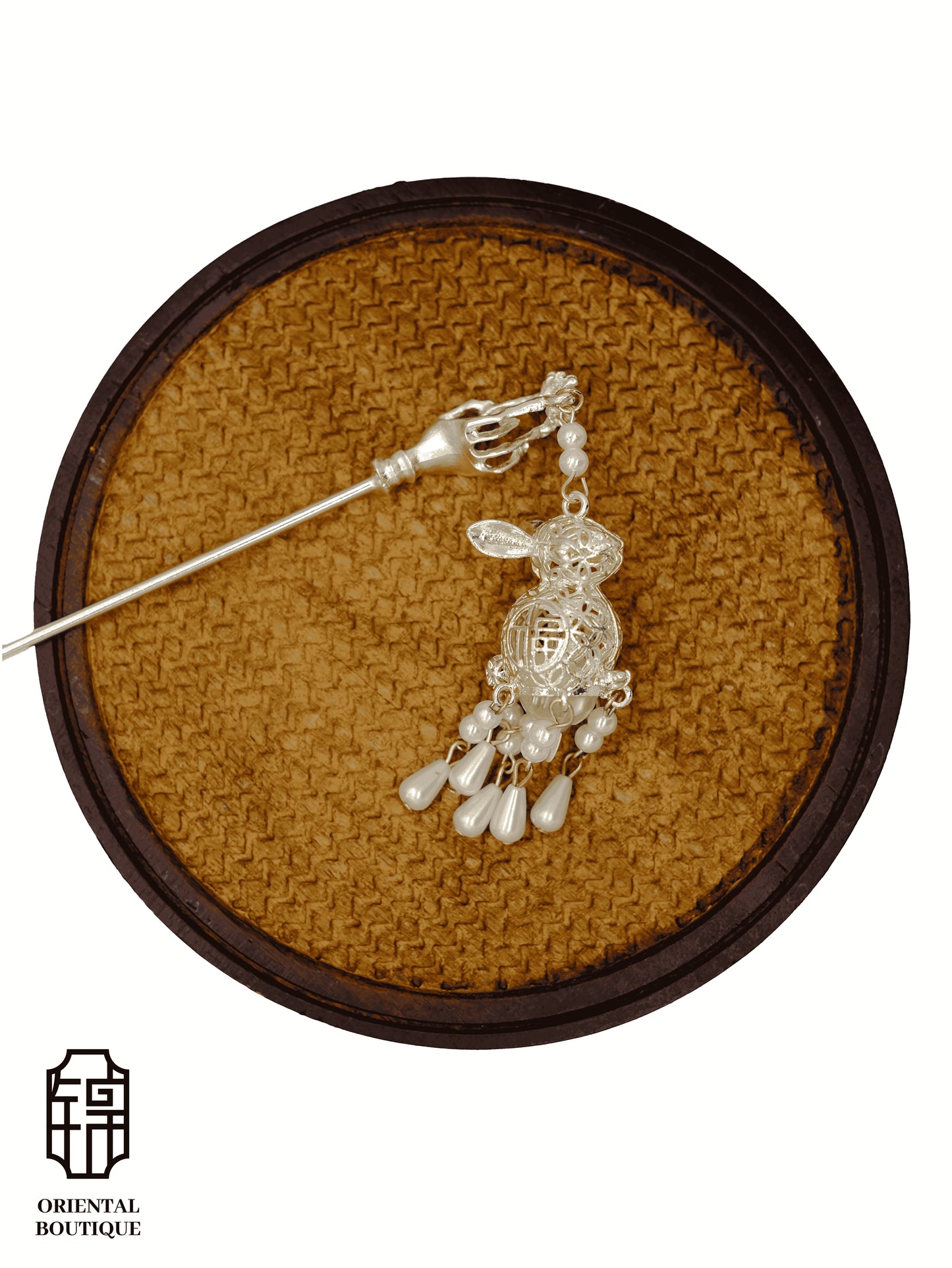 White Rabbit Dangle Long Hairpin