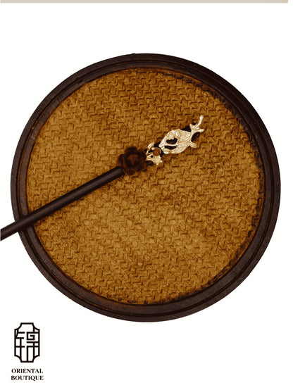 Gold Fish Wooden Hair Stick