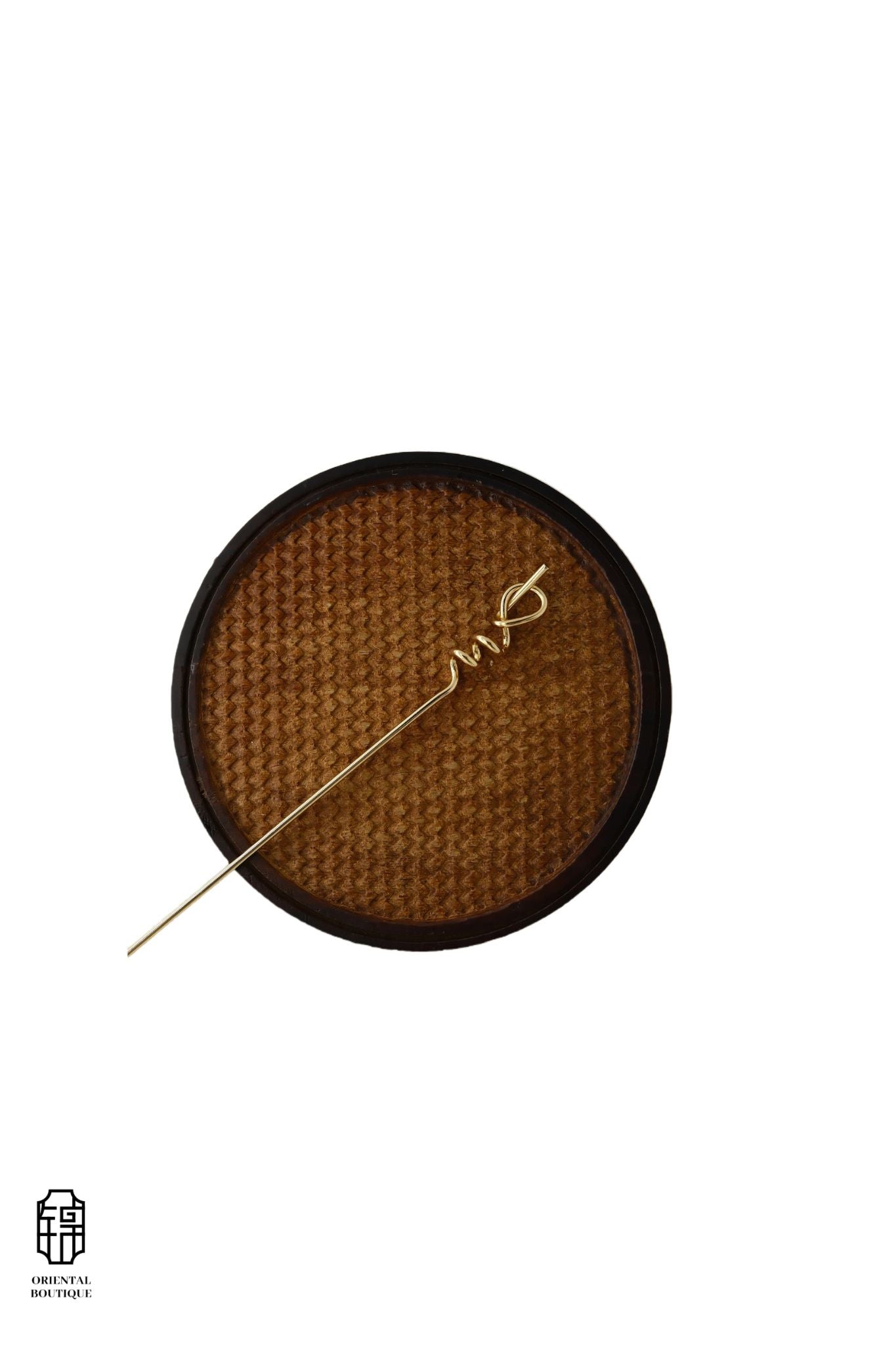 Vintage Wooden Tray & Minimal Gold Knot Hairpin Set