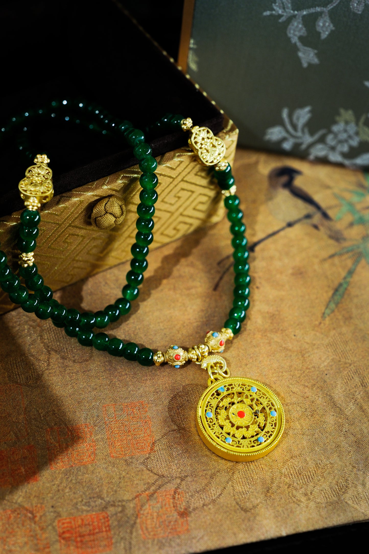 Emerald Mandala Blessing Necklace