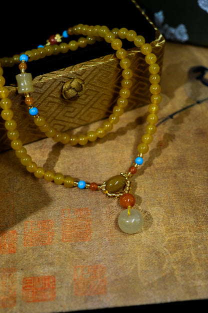 Lotus Collection - Golden Amber Harmony Necklace