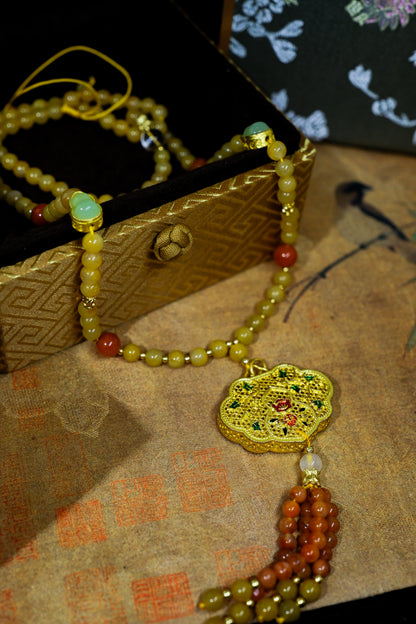 Golden Harmony Lotus Necklace
