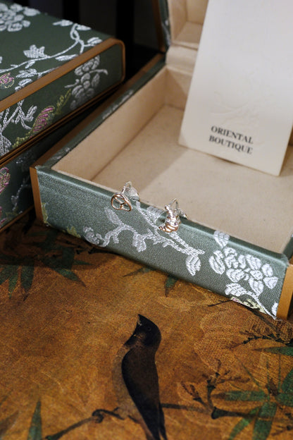 Clip Earring - Mini Heart & Snail Sterling Silver Stud Earrings