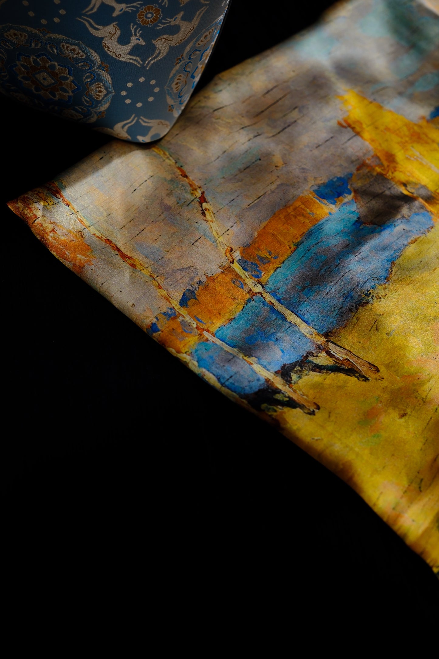 Abstract Green & Gold Square Scarf