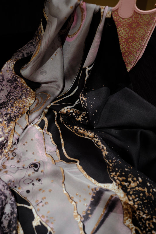 Abstract Purple & Black Square Scarf