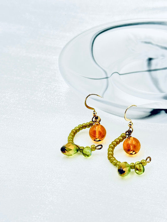 Golden Citrus Dew Earrings - ORIENTAL BOUTIQUE