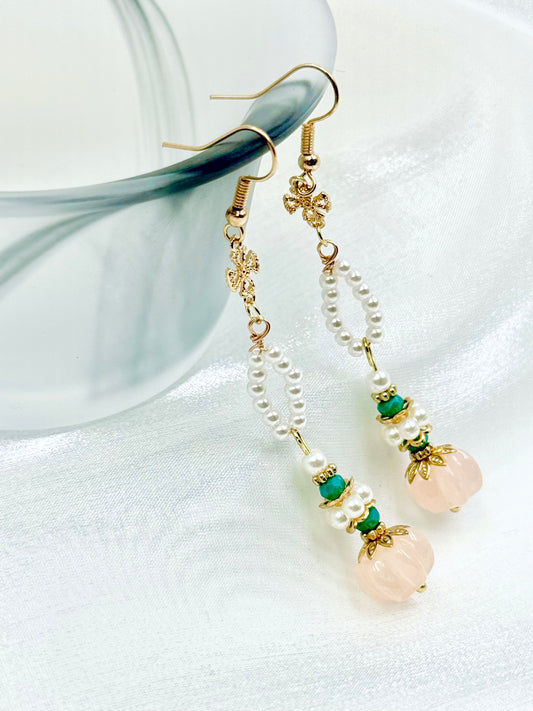 Peach Blossom Tassel Earrings - ORIENTAL BOUTIQUE