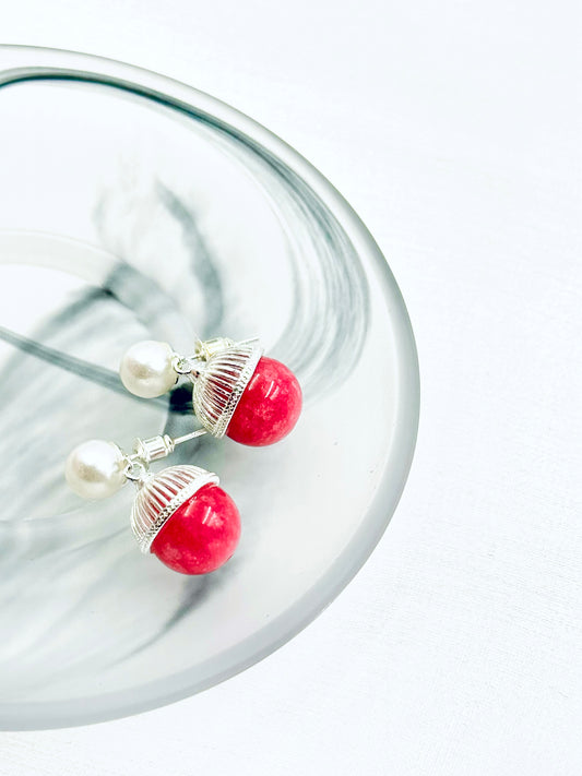 Crimson Pearl Delight Earrings - ORIENTAL BOUTIQUE