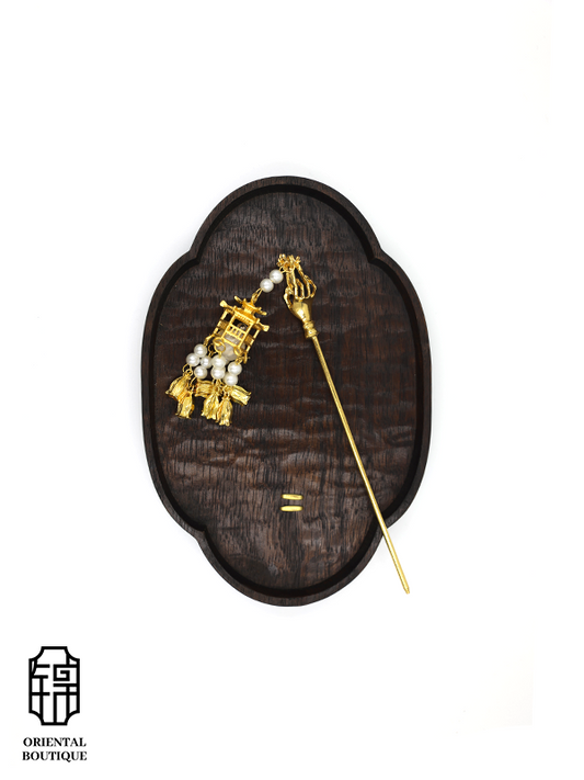 Golden Palace Lantern Hairpin - ORIENTAL BOUTIQUE
