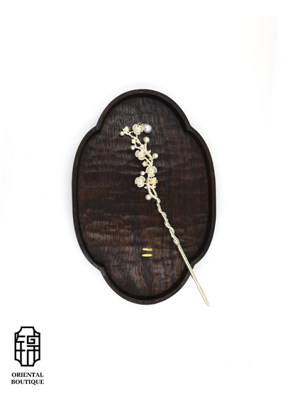 White Flower Pearl Tassel Hairpin - ORIENTAL BOUTIQUE