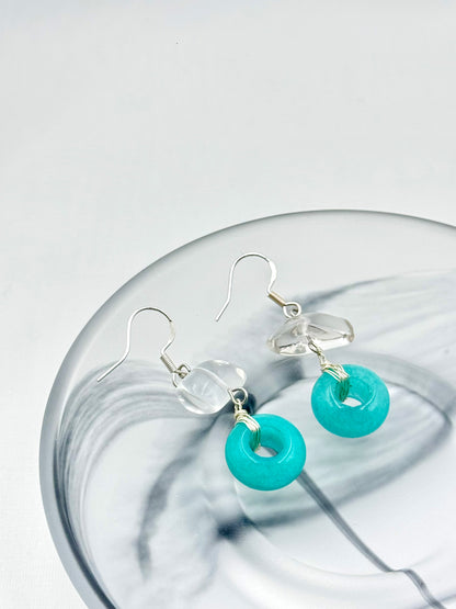 Ocean Whisper Donut Jade Earrings