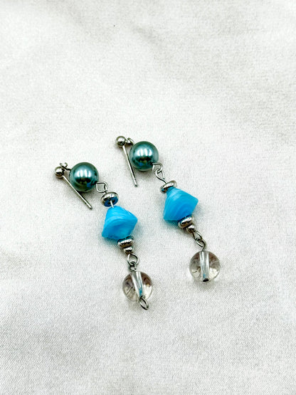 Azure Mist Drop Earrings