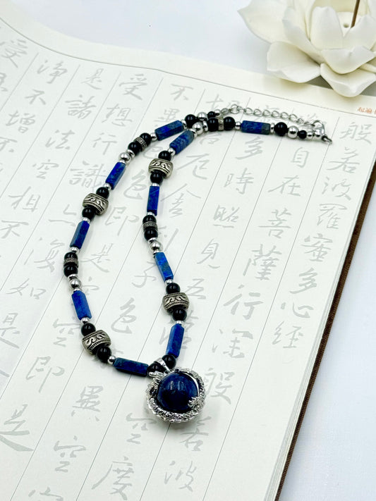 Dragon Collection - Dragon's Midnight Blue Necklace - ORIENTAL BOUTIQUE