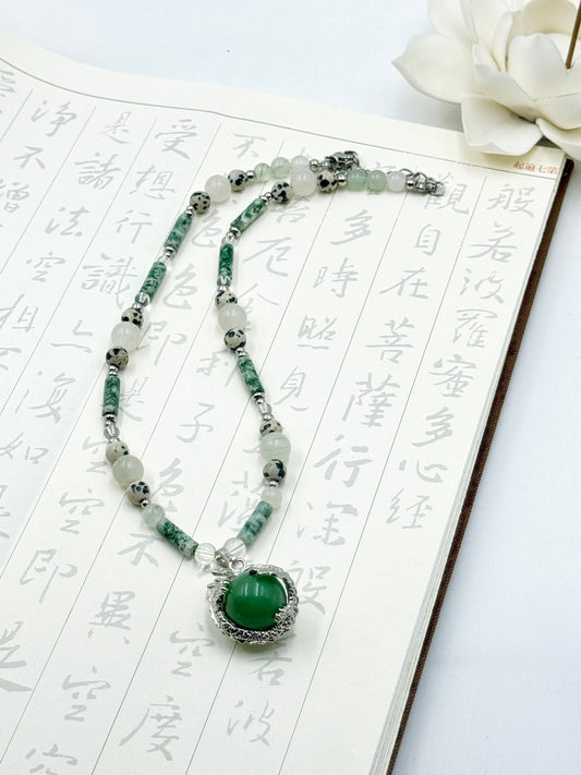 Dragon Collection - Jade Dragon Circle Necklace - ORIENTAL BOUTIQUE