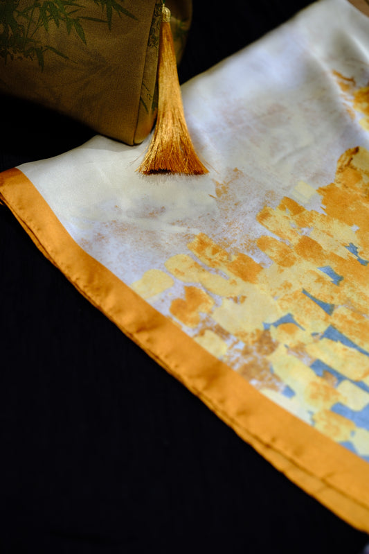 Abstract Blue & Gold Square Scarf