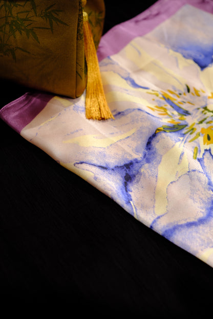 Silk Scarf – Watercolour Floral Oriental Style