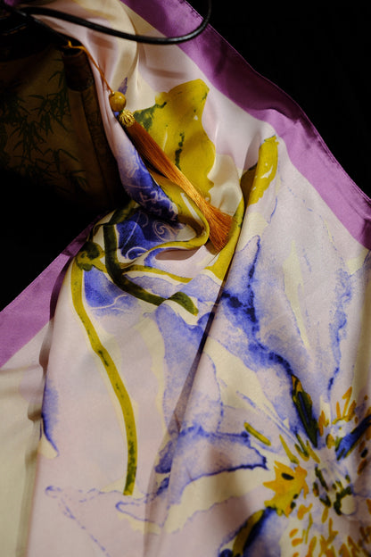 Silk Scarf – Watercolour Floral Oriental Style